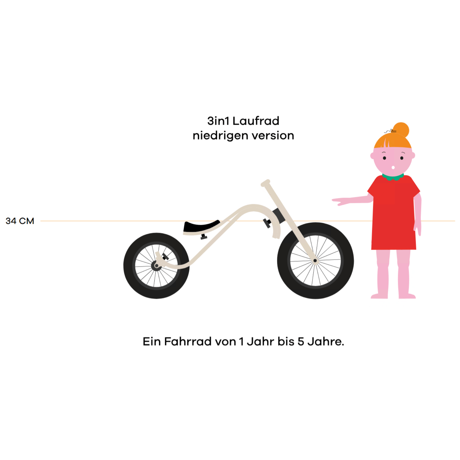 Balance Bike 3in1 Laufrad aus Holz