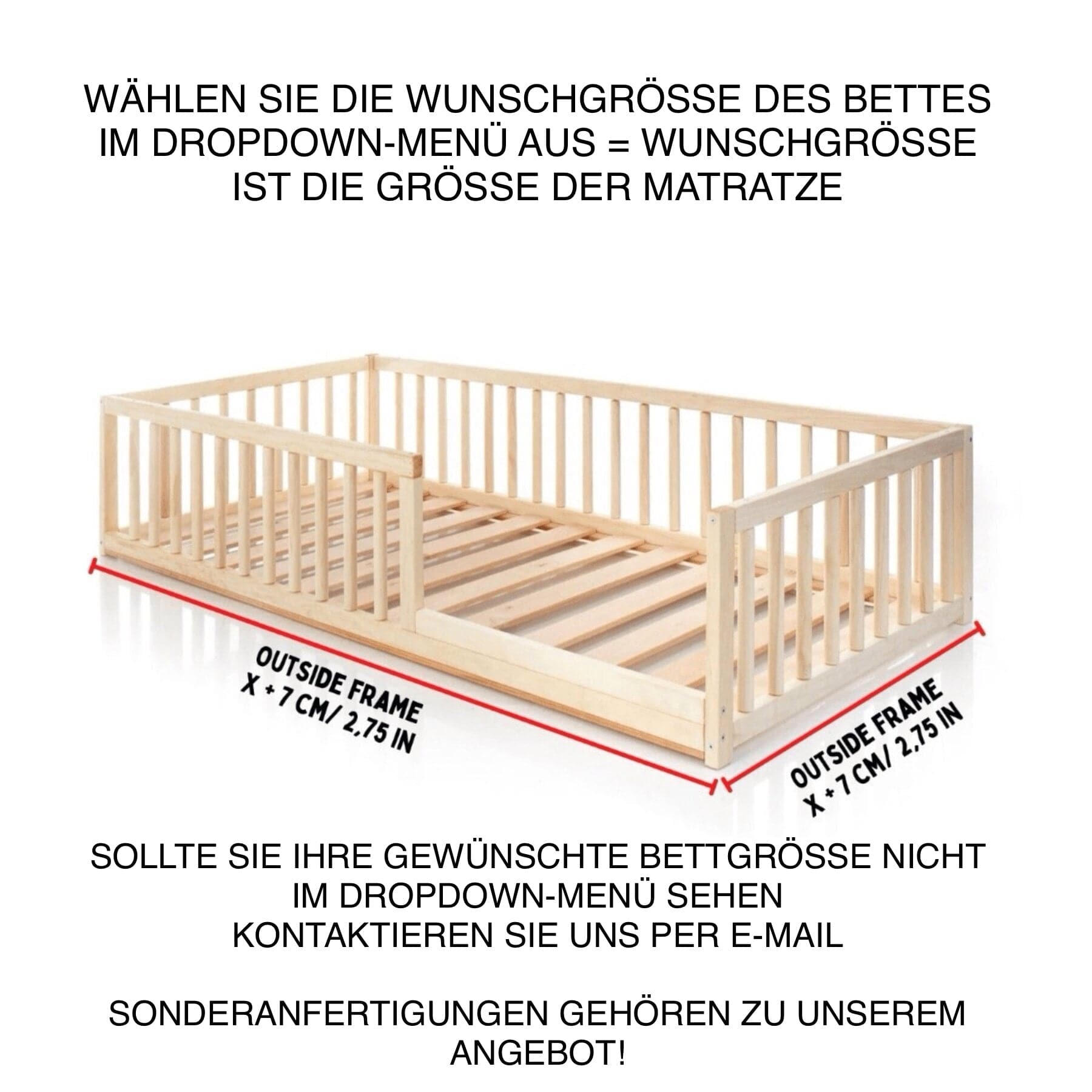 Kinderbett Babybett Gitterbett Bodenbett mit Tür - LeoBabys