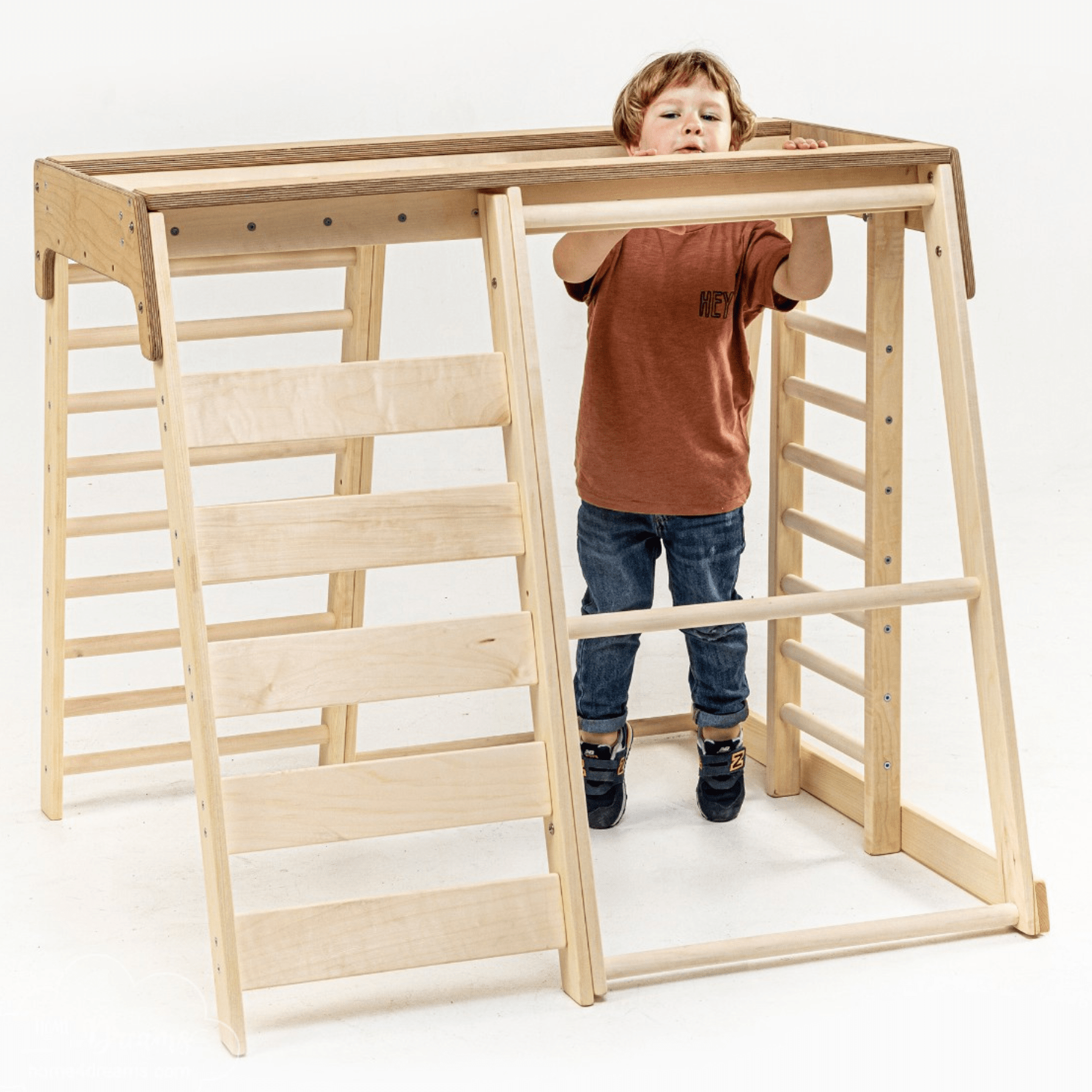 Indoor Klettergerüst Kinderzimmer Spielplatz aus Holz - LeoBabys